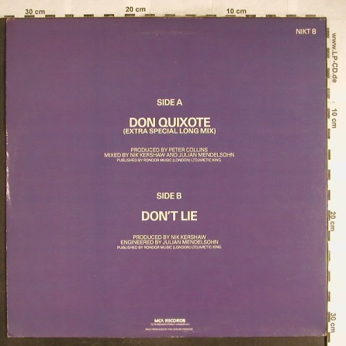 Kershaw,Nik: Don Quixote / Don't Lie, MCA(NIKT 8), UK, 1984 - 12inch - A1125 - 1,00 Euro