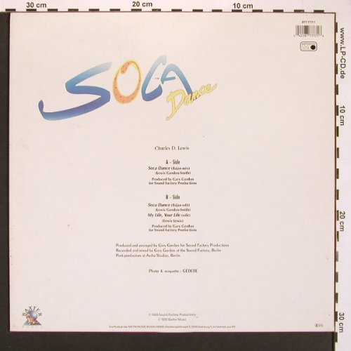 Lewis,Charles D.: Soca Dance*2+1, Metronome, D, 1990 Typ: 12" Best.-Nr.: A2023 Preis: 1,00 Euro