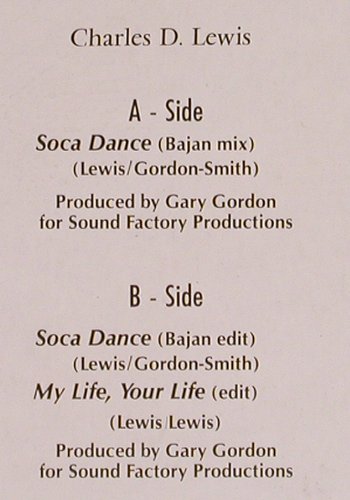 Lewis,Charles D.: Soca Dance*2+1, Metronome, D, 1990 Typ: 12" Best.-Nr.: A2023 Preis: 1,00 Euro
