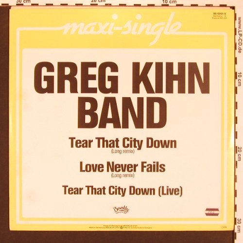 Kihn Band,Greg: Tear That City Down*2+1, Beserkley (96-6991-0), D Typ: 12" Best.-Nr.: A3409 Preis: 2,00 Euro