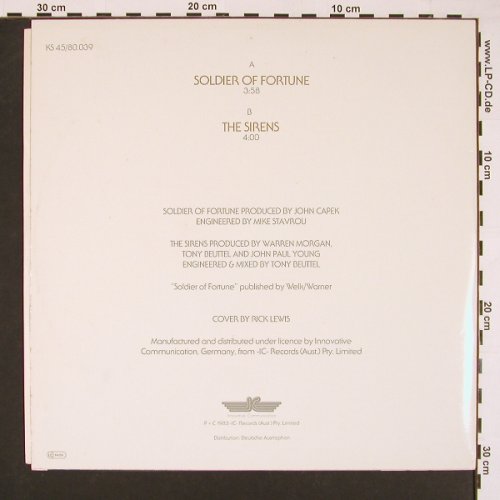 Young,John Paul: Soldier Of Fortune / The Sirens, IC (KS 45/80.039), D, 83 Typ: 12" Best.-Nr.: A4691 Preis: 1,00 Euro