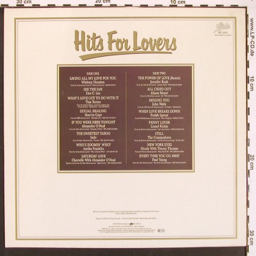 V.A.Hits for Lovers: 16 Of Today's Great Love Songs, Epic(EPC 10050), UK, 1986 - LP - B7072 - 4,00 Euro