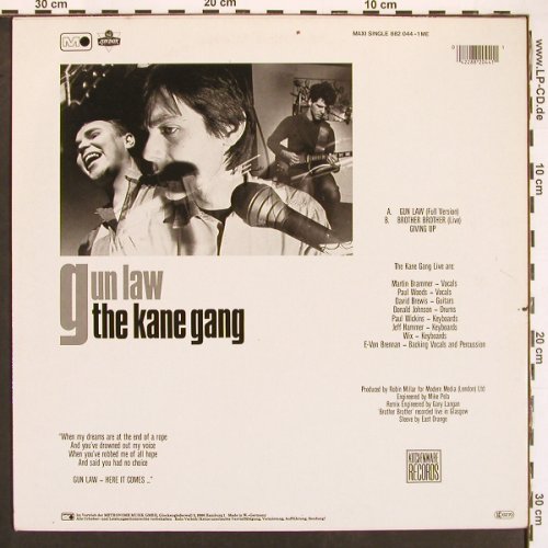 Kane Gang: Gun Law+2, Metronome(882 044-1ME), D, 1985 - 12inch - B8200 - 1,00 Euro