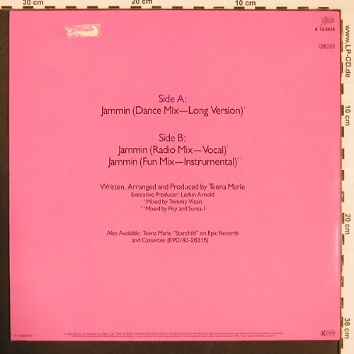Marie,Teena: Jammin (Dance,Radio,Fun) d.mix.long, CBS(A 12.6226), NL, m-/vg+, 1985 - 12inch - B9007 - 1,00 Euro