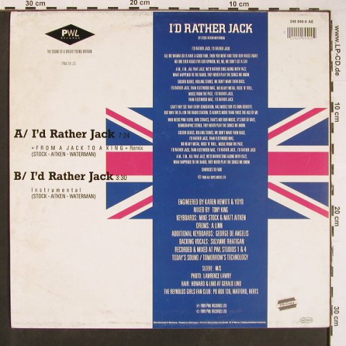 Reynolds Girls: I'd Rather Jack*2, PWL(246 940-0 AE), D, 1989 - 12inch - C4478 - 1,00 Euro
