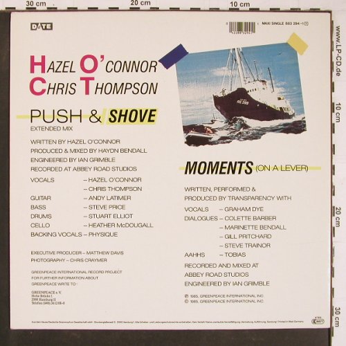 O'Connor,Hazel & ChrisThompson: Push & Shove(ext mix) / Moments, Greepeace(883 294-1), D, 1985 - 12inch - C8954 - 3,00 Euro