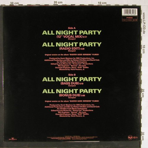 Poindexter,Buster: All Night Party*4, RCA (PT49352), D, 1989 Typ: 12" Best.-Nr.: E3052 Preis: 1,00 Euro