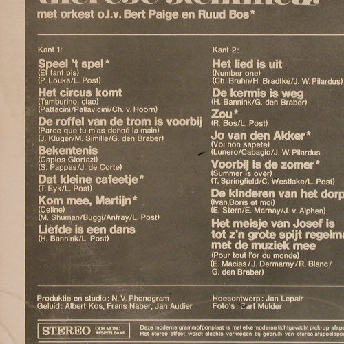 Steinmetz,Therese: 14 Liedjes Van Therese, Philips(855 060 XPY), NL,  - LP - E4412 - 9,00 Euro
