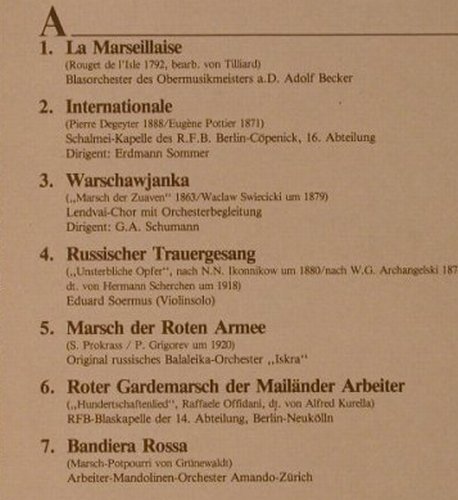 V.A.Brüder,zur Sonne,zur Freiheit: Arbeitermusik d. Weimarer Rep., Pläne(88 287), D, Mono, 1982 - LP - F1794 - 7,50 Euro