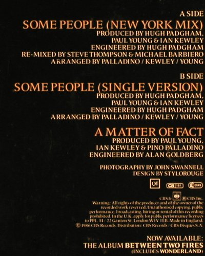 Young,Paul: Some People*2+1,Postercover, CBS (young Q2), NL, 1986 Typ: 12" Best.-Nr.: F4359 Preis: 1,00 Euro