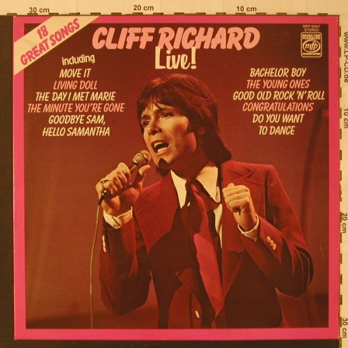 Richard,Cliff: Live!, Music For Pleasure(MFP 50307), UK, 1972 - LP - F4585 - 5,00 Euro
