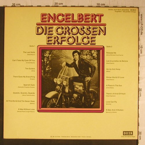 Engelbert: Die Grossen Erfolge, Decca Club Sonderauflage(28 358-0), D, 1976 - LP - F8200 - 5,00 Euro