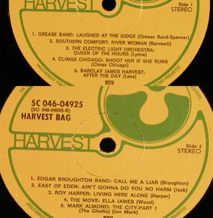V.A.Harvest Bag: Grease Band...Mark Almond, vg--/--, Harvest(5C 046-04925), UK,NoCover,  - LP - F9456 - 3,00 Euro
