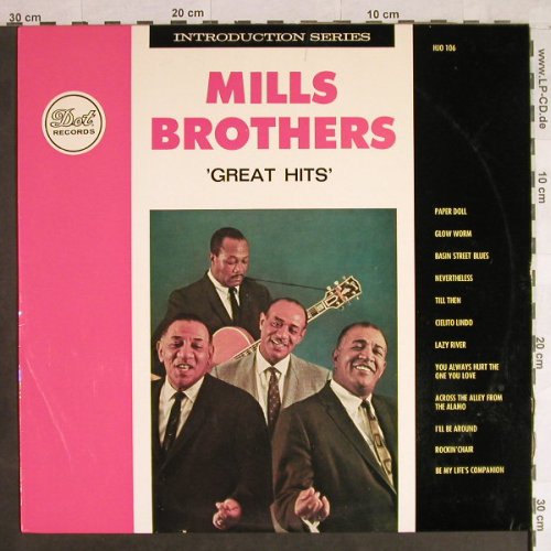 Mills Brothers: Great Hits, vg+/m-, Dot Rec.(HJO 106), NL,  - LP - H1164 - 6,00 Euro