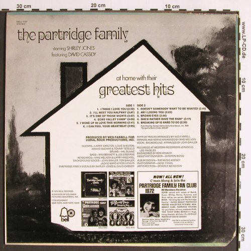 Partridge Family: At home with their Greatest Hits, Bell (1107), US, Co, 1972 Typ: LP Best.-Nr.: H1931 Preis: 3,00 Euro