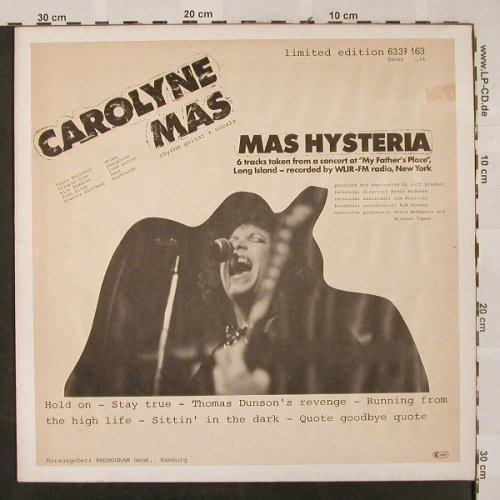 Mas,Carolyne: Mas Hysteria, Lim.Ed., Mercury(6337 163), D, 1979 - LP - H2628 - 5,50 Euro