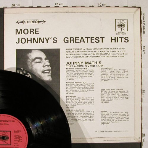 Mathis,Johnny: More Johnny's Greatest Hits, CBS(SBPG 62774), UK,vg+/m-, 1966 - LP - H2908 - 5,00 Euro
