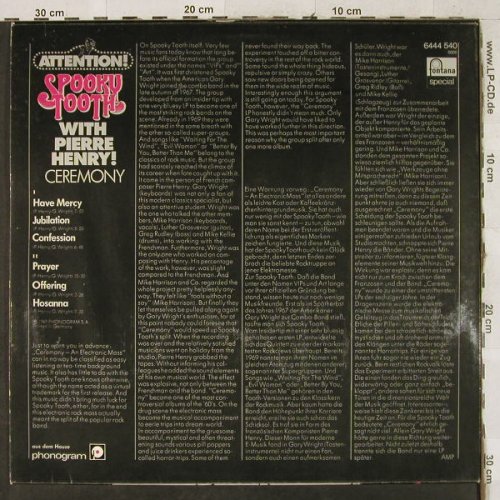 Spooky Tooth with Pierre Henry: Attention! - Ceremony, Fontana Special(6444 540), D,Ri, 1969 - LP - H3629 - 17,50 Euro