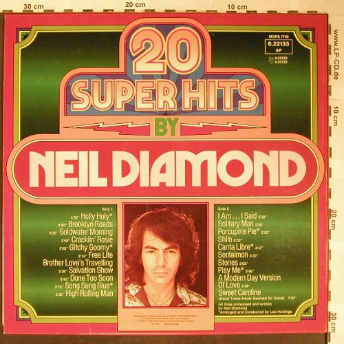 Diamond,Neil: 20 Super Hits By, MCA(6.22133 AP), D,Ri, 1975 - LP - H5459 - 3,00 Euro