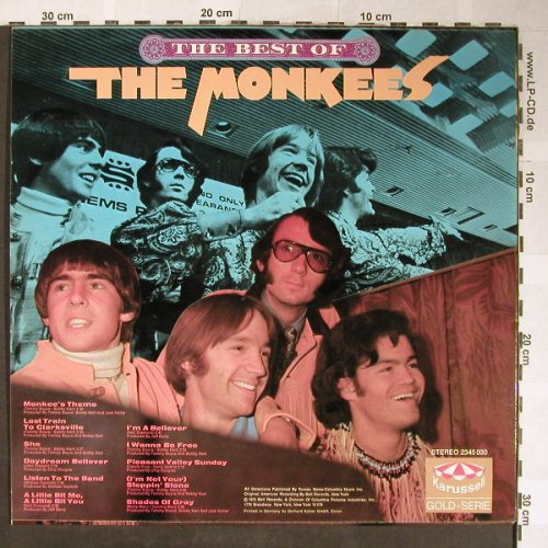 Monkees: The Best Of, Karussell(2345 030), D, 1972 - LP - H5485 - 7,50 Euro