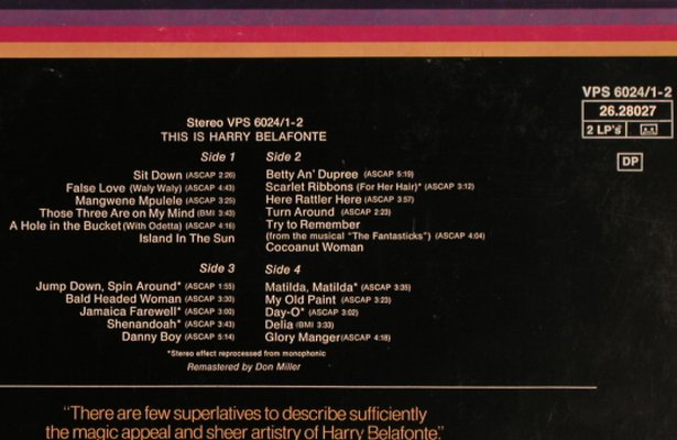 Belafonte,Harry: This Is,Foc, Ri, RCA(VPS 6024/1-2), D, 1970 - 2LP - H6840 - 7,50 Euro