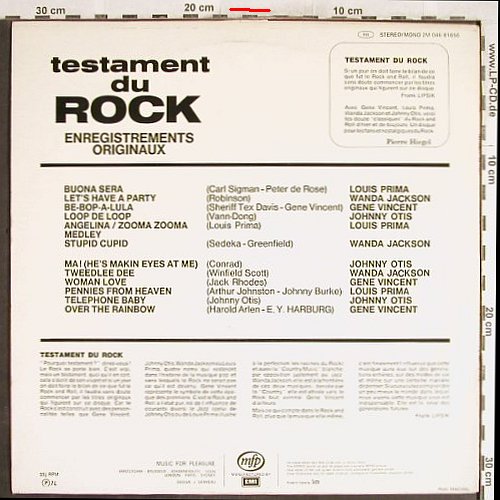 V.A.Testament Du Rock: Louis Prima...Gene Vincent, MFP(2M 046-81656), F,m-/vg+,  - LP - H7188 - 4,00 Euro