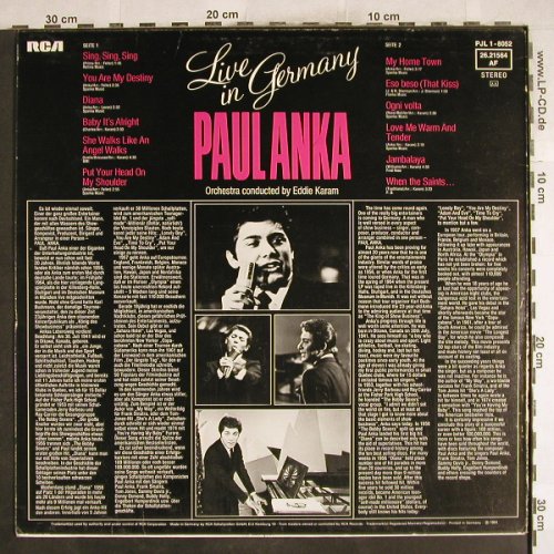Anka,Paul: Live In Germany (1964), m-/VG+, RCA International(26.21564 AF), D, Ri,  - LP - H7331 - 6,00 Euro