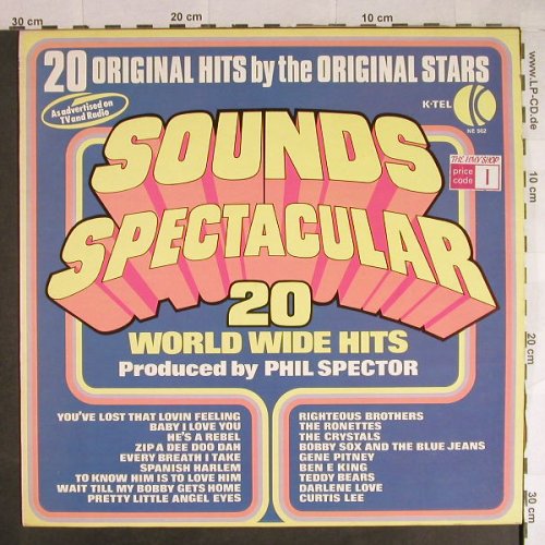 V.A.Sounds Spectacular-20 World: Wide Hits  prod. By Phil Spector, K-tel(NE 502), UK, 1974 - LP - H735 - 6,00 Euro
