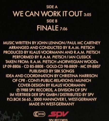 Cussick,Ian: We Can Work It Out/Finale, SPV (01-8812), D, 1988 Typ: 12" Best.-Nr.: H7823 Preis: 1,00 Euro