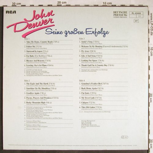 Denver,John: Seine Großen Erfolge, Foc, RCA(PL 42468), D, 1978 - 2LP - H7919 - 5,50 Euro