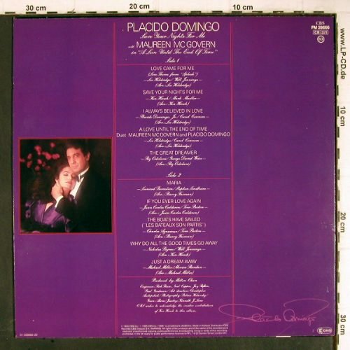 Domingo,Placido: Save your Nights for Me, m-/vg+, CBS(FM 39866), NL, 1985 - LP - H7963 - 3,00 Euro