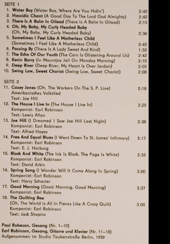 Robeson,Paul & Earl Robinson: Das andere  Amerika, Eterna(8 10 021), DDR,Mono, 1980 - LP - H8039 - 7,50 Euro