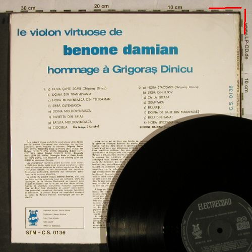 Damian,Benone: Le Violon de, m-/VG-,toc, sign., Electrecord(STM-C.S. 0136), RO,  - LP - H9506 - 7,50 Euro