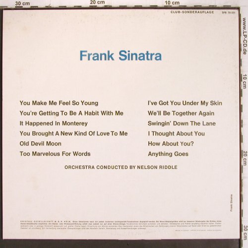 Sinatra,Frank: und das Orchester Nelson Riddle, Fono-Ring (SFB 78 031), D Typ: LP Best.-Nr.: V1024 Preis: 7,50 Euro