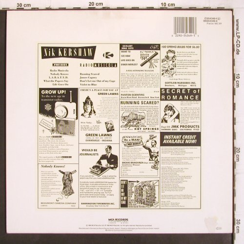 Kershaw,Nik: Radio Musicola, MCA(254 349-1), D, 1986 - LP - V1138 - 7,50 Euro