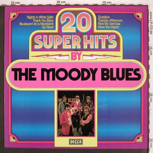 Moody Blues: 20 Super Hits, Decca (6.24237 AP), D, 1980 Typ: LP Best.-Nr.: V1232 Preis: 5,00 Euro