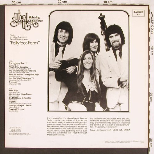 Settlers: Lightning Tree, Decca Musterplatte (6.22082 AF), D, 1975 Typ: LP Best.-Nr.: V1399 Preis: 5,00 Euro