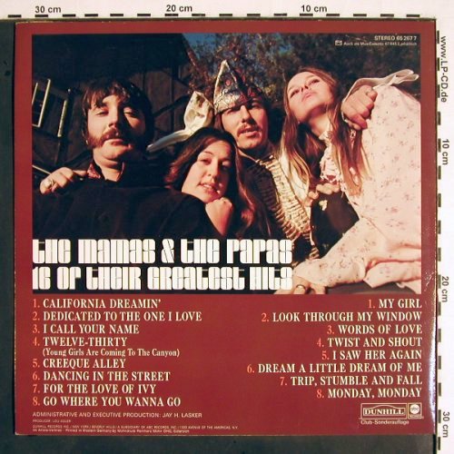 Mamas & Papas: 16 Of Their Greatest Hits, Club-Ed., ABC/Dunhill(65 267 7), D,  - LP - V1757 - 6,00 Euro