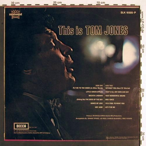Jones,Tom: This is, Decca(SLK 16 605-P), D, 1969 - LP - V1868 - 9,00 Euro