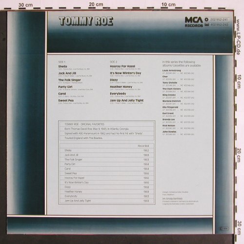 Roe,Tommy: Original Favorites, MCA (202 952-241), D, 1980 Typ: LP Best.-Nr.: V1875 Preis: 6,00 Euro