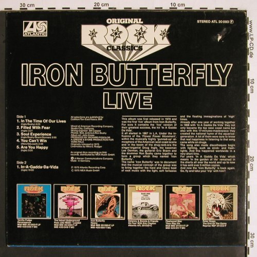 Iron Butterfly: Live-Orig.Rock Classics(70), Atlantic(ATL 20 093 F), D, m  /vg+, 1975 - LP - V1953 - 6,00 Euro