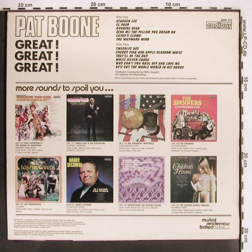 Boone,Pat: Great ! Geat ! Great, m-/vg+, Contour(2870 172), UK, Ri, 1972 - LP - V2534 - 5,00 Euro