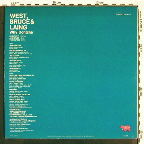 West,Bruce & Laing: Why Dontcha, m /vg+, RSO (2479 111), D, Ri, 1972 Typ: LP Best.-Nr.: V2778 Preis: 12,50 Euro