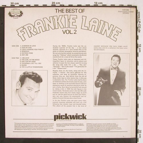 Laine,Frankie: The Best Of Vol.2, Hallmark (SHM 889), UK, 1969 Typ: LP Best.-Nr.: V3146 Preis: 5,00 Euro