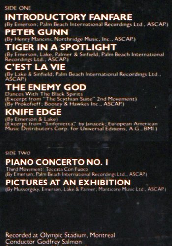 Emerson Lake & Palmer: In Concert, keine Banderole, Atlantic (P-10697/SD19255), J, 1979 Typ: LP Best.-Nr.: V3171 Preis: 7,50 Euro