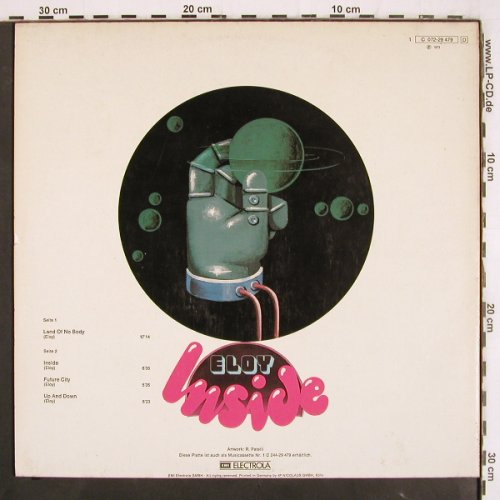 Eloy: Inside,Foc, m-/vg+, Harvest (C 072-29 479 D), D, 1973 Typ: LP Best.-Nr.: V3667 Preis: 12,50 Euro