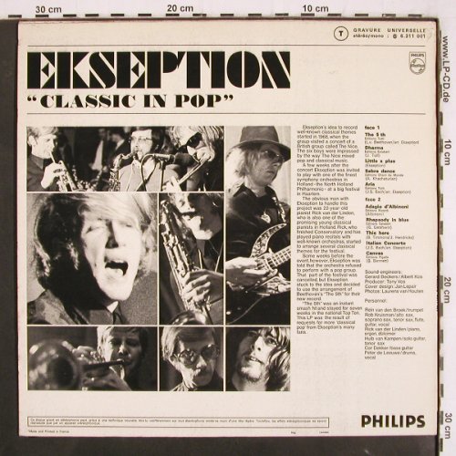 Ekseption: Classic in Pop, m /vg+, Philips (6.311 001), F, 1970 Typ: LP Best.-Nr.: V3668 Preis: 9,00 Euro