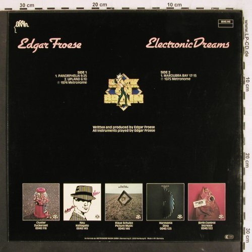 Froese,Edgar: Electronic Dreams(1975) Maus Cover, Brain (0040.148), D,like new, 1979 Typ: LP Best.-Nr.: V3740 Preis: 40,00 Euro