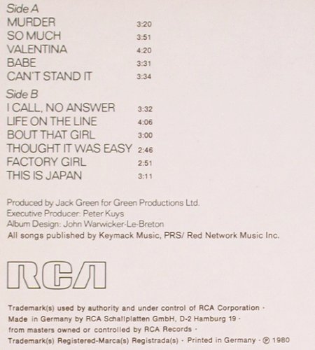 Green,Jack: Humanesque, RCA(PL 13639), D, 1980 - LP - V744 - 5,00 Euro
