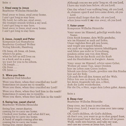 Fred-Schechter-Choir: Steal away to Jesus, m-/vg+, Christophorus(SCGLU 73 880), D,  - LP - V803 - 5,00 Euro